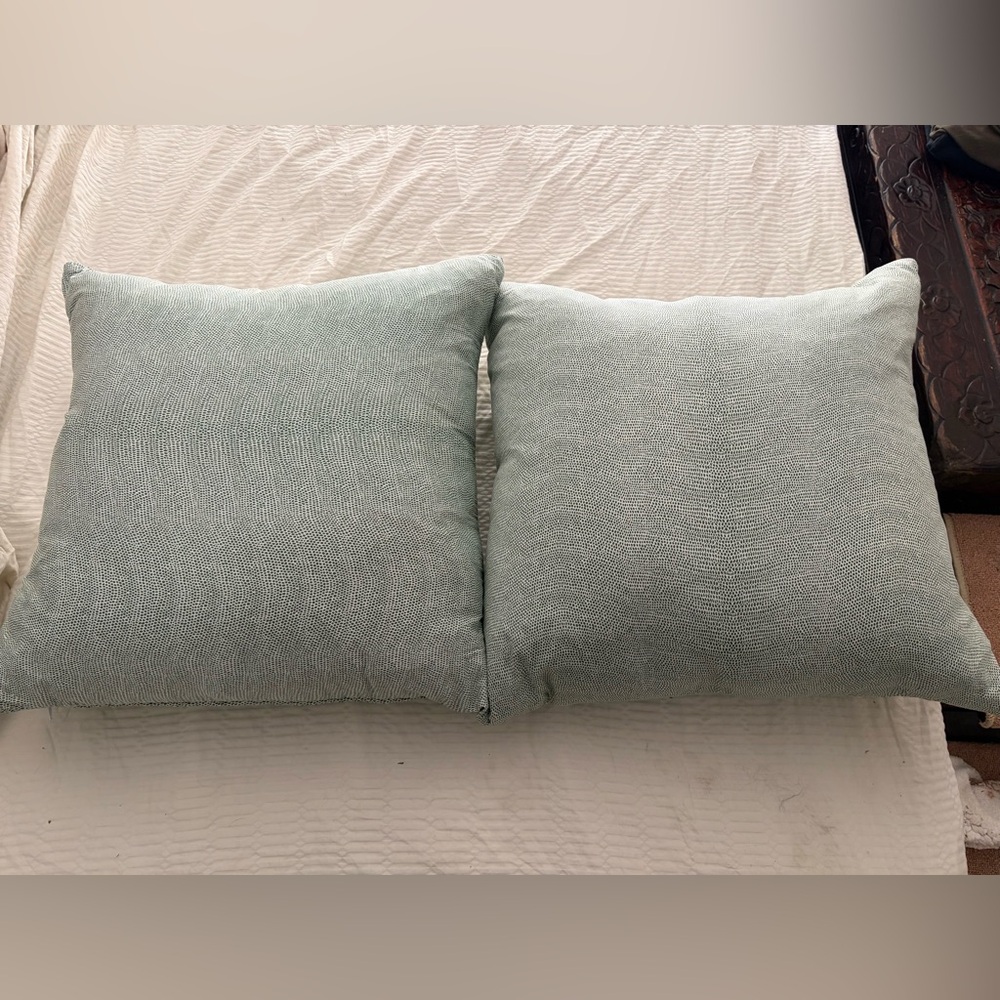 NEW MATOUK pair of 2 euro jasper boudoir sham pillow in hazy green